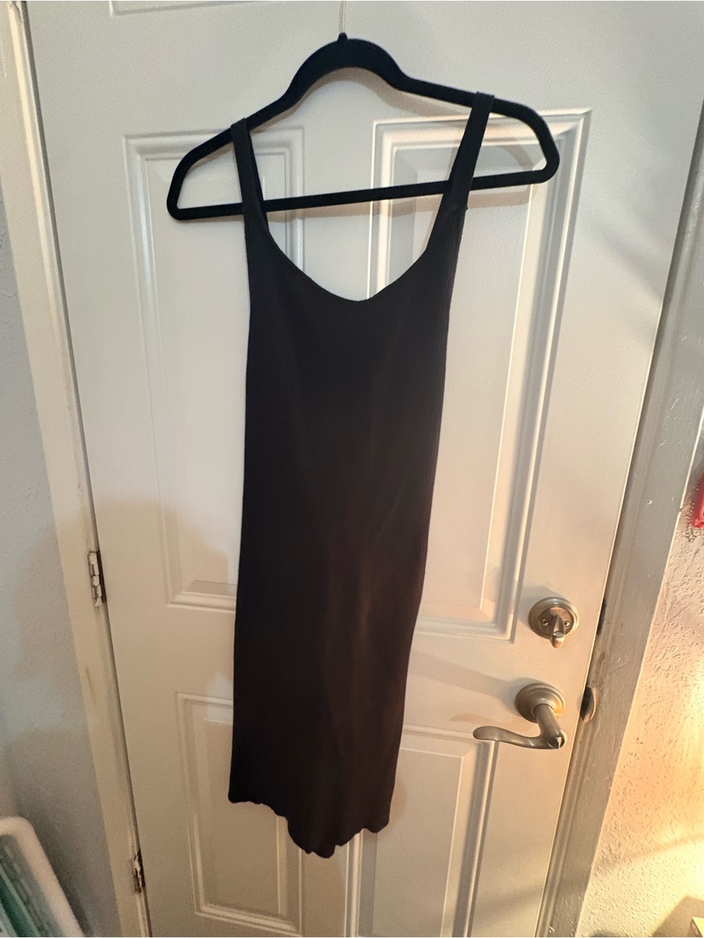 Reclaimed Vintage Black Slip Dress - Simple Strappy Mini